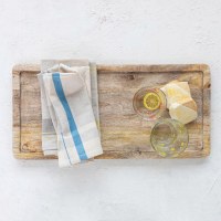 10" x 20" Brown Mango Wood Serving Board With a Lip Edge