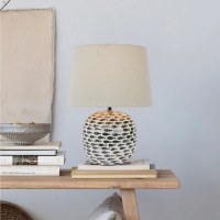 19" Blue Capiz Fish Design Table Lamp