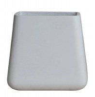 16" White Rectangle Cement Vase