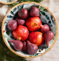 12" Round Christmas Greens Wood Bowl