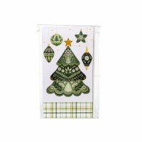 8" x 4.5" Green Christmas Tree Guest Towels