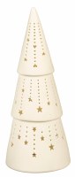 8" Medium LED White Ceramic Christmas Tree Statue