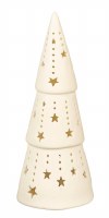 7" Small LED White Ceramic Christmas Tree Statue