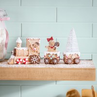 12" Polyresin Gingrbread Train Statue