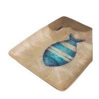 5" x 8" Blue Fish Design Capiz Shell Decorative Tray