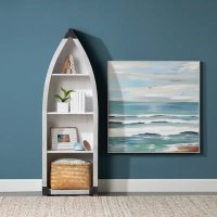 40" Sq Three Seagulls Seascape Framed Coastal Canvas