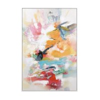 71" x 47" Multicolor Abstract Framed Canvas