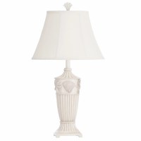 30" White Shell Starfish Seahorse Lamp