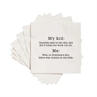 5" Square Grandma said in her day, she did 3 times the work you do Beverage Napkins