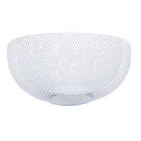 11" Round White Metal Mesh Bowl