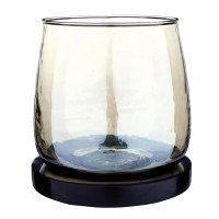5" Glass and Marble Votive Holder