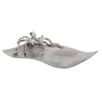 11" x 16" Silver Metal Coastal Octopus Tray