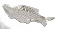 Small Silver Metal Coastal Fish Shape Serving Dish