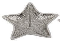 9" Silver Metal Coastal Starfish Serving Dish