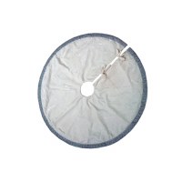 48" Round White and Silver Bling Christmas Tree Skirt
