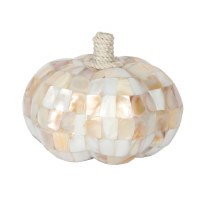 4" Mosaic Mother of Pearl Decorative Fall & Thanksgiving Pumpkin