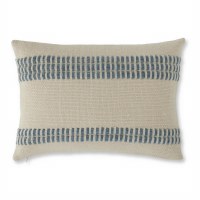 14" x 20" Blue and Cream Stripe Decorative Lumbar Pillow