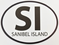 4" Oval Black and White "SI" Coastal Magnet