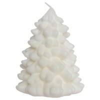 3" x 4" White Christmas Tree Shape Candle
