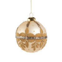 4" Gold Hinged Glass Ball Ornament