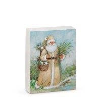 8" x 6" Coastal Christmas Santa Wood Block