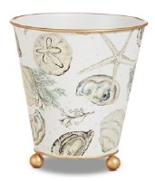 6" Multipastel Metal Seashell Pot