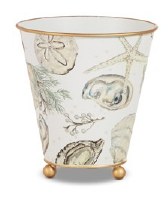 5" Multipastel Metal Seashell Pot
