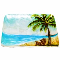 6" x 8" Beach Scene Decorative Capiz Tray