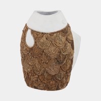15" Brown Bark and White Decorative Cereamic Fish Vase