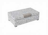 14" Navy and White Wavy Lines Box