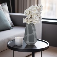 9" Gray and White Decorative Glass Vase