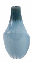 9" Blue and Green Drip Top Decorative Ceramic Vase