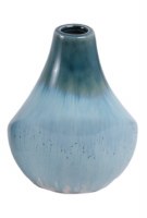 5" Blue and Green Drip Top Decorative Ceramic Vase