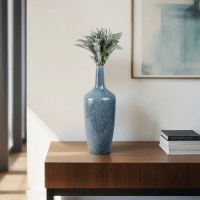 25" Two Toned Blue Decorative Ceramic Vase