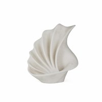 16" White Abstract Polyresin Seashell Coastal Sculpture