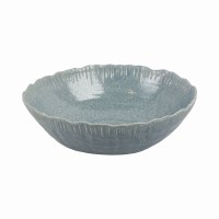 16" Round Blue Ceramic Decorative Bowl