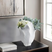 17" Ivory Folds Decorative Porcelain Vase