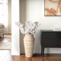 28" Cream Rings Ecomis Floor Vase