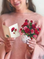 Mini Multicolor Roses Pop Up Card