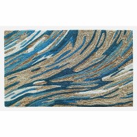 2.6' x 4' Aqua Big Wave Rug