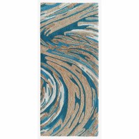 2' x 5' Aqua Big Wave Rug
