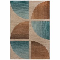 5' x 7.6' Teal Chalet Geo Rug