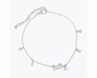Silver Toned Dolphin Bling Anklet