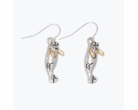 Silver and Gold Toned Manatee Earrings