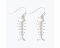 Silver Toned Bonefish Earrings