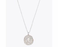 Silver Toned Bling Sand Dollar Necklace