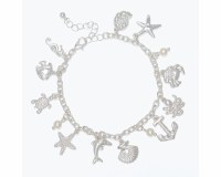 Silver Toned Sea Life Charms Bracelet
