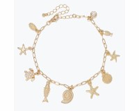 Gold Toned Sea Life Charms Bracelet