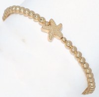 Gold Toned Starfish Bead Bracelet
