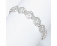 Silvrer Toned Hammered Sand Dollar Bracelet